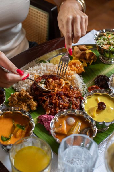 Best indian restaurant in Downtown Dubai Leelamma’s Onam Sadhya, Kerala harvest feast celebrating the flavours, heritage, and togetherness.