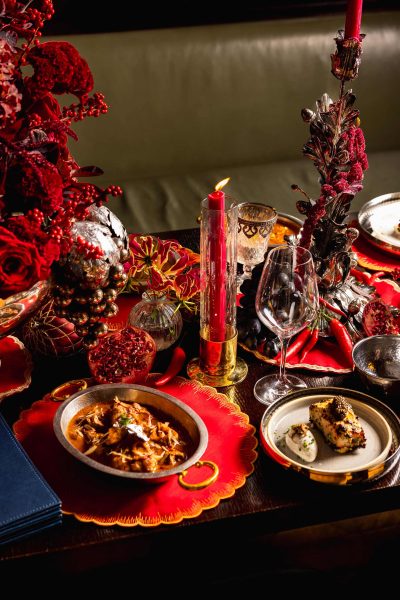 Best Indian restaurant London Mayfair festive dining celebrations, an invitation to a royal christmas menu at Jamavar.dining rooms and event space for celebrations at best Indian restaurant in London's Mayfair near to Berkeley Square.