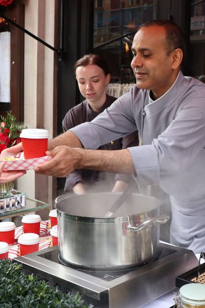 Best Indian restaurant London Mayfair, festive season, a royal christmas lights celebration on Mount Street, a magical evening.